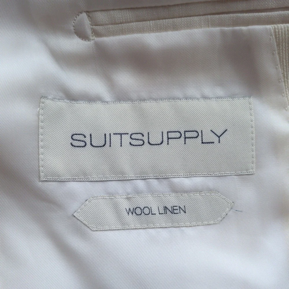 Suitsupply Verona Tuxedo Dinner Jacket Mens 36R Slim Off White Wool Linen VBC